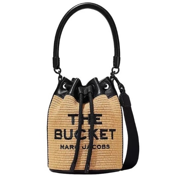 Marc Jacobs Handbags - "NWT" Marc Jacobs The Woven Straw Bucket Bag- Leather Shoulder Bag- Luxury